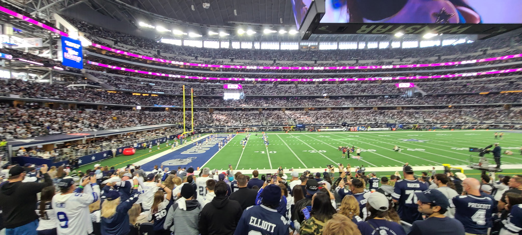 The view from the stands at AT&T Stadium during a Cowboys game